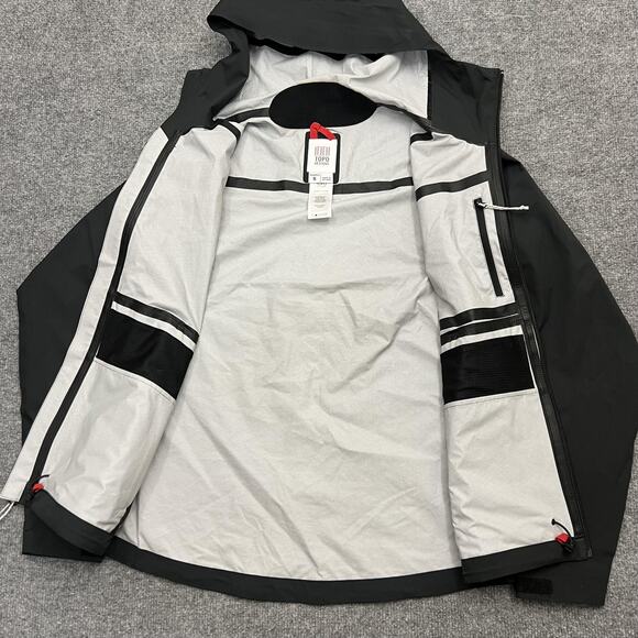 Topo Designs Jacket Womens Small Waterproof Hooded Rain Shell AgentSync Embroide - Picture 2 of 9